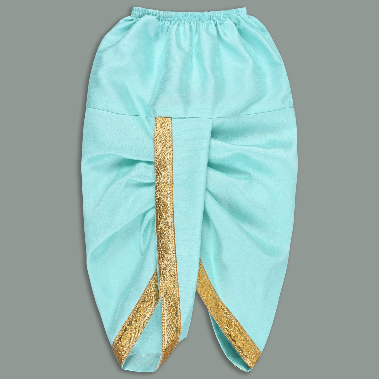 Boys Traditional Art Silk Kurta and Dhoti Set – Gold Detailing