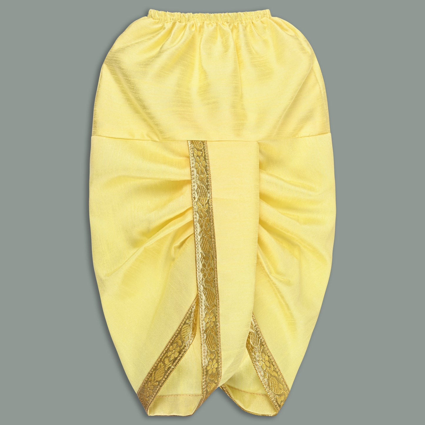Boys Traditional Art Silk Kurta and Dhoti Set – Gold Detailing