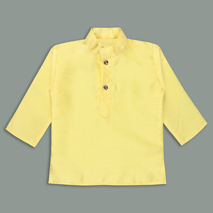 Boys Traditional Art Silk Kurta and Dhoti Set – Gold Detailing