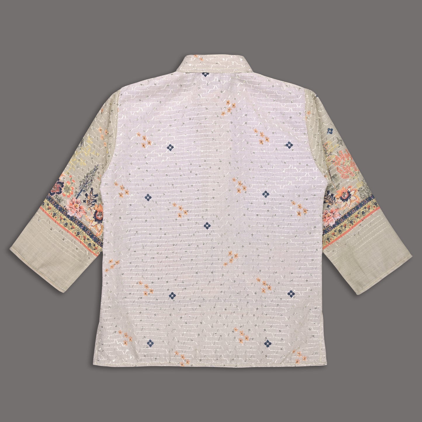 Boys Traditional Printed Art Silk Kurta and Dhoti Set