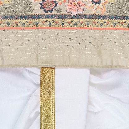 Boys Traditional Printed Art Silk Kurta and Dhoti Set