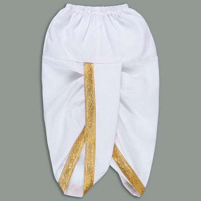 Boys Traditional Printed Art Silk Kurta and Dhoti Set