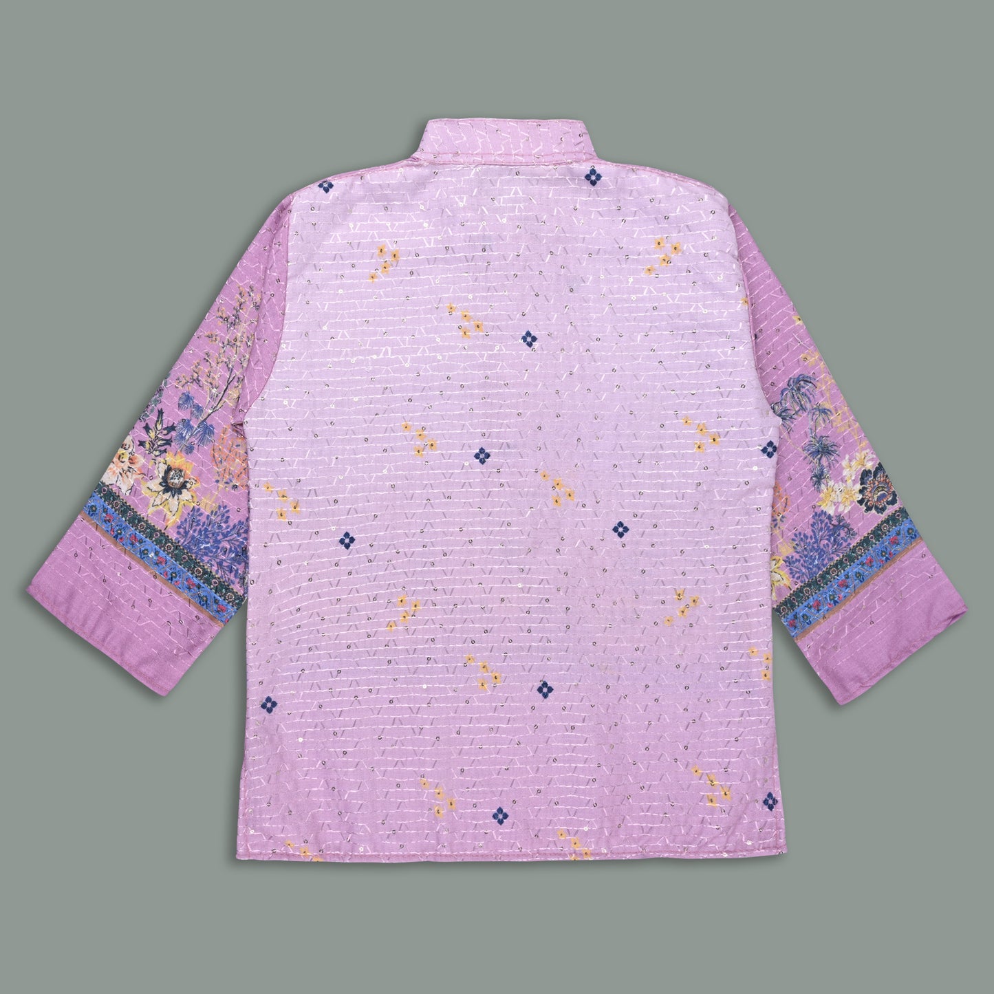 Boys Traditional Printed Art Silk Kurta and Dhoti Set