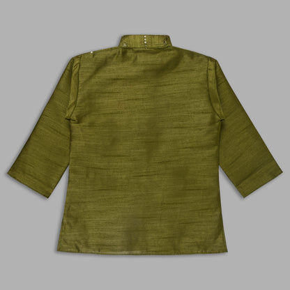Boys Traditional Art Silk Kurta and Dhoti Set