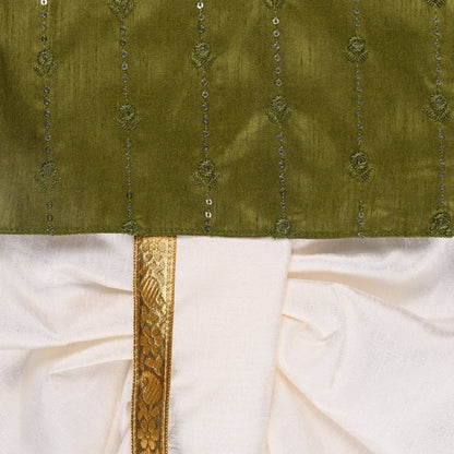 Boys Traditional Art Silk Kurta and Dhoti Set