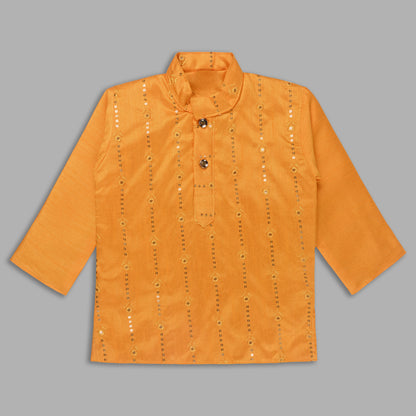 Boys Traditional Art Silk Kurta and Dhoti Set