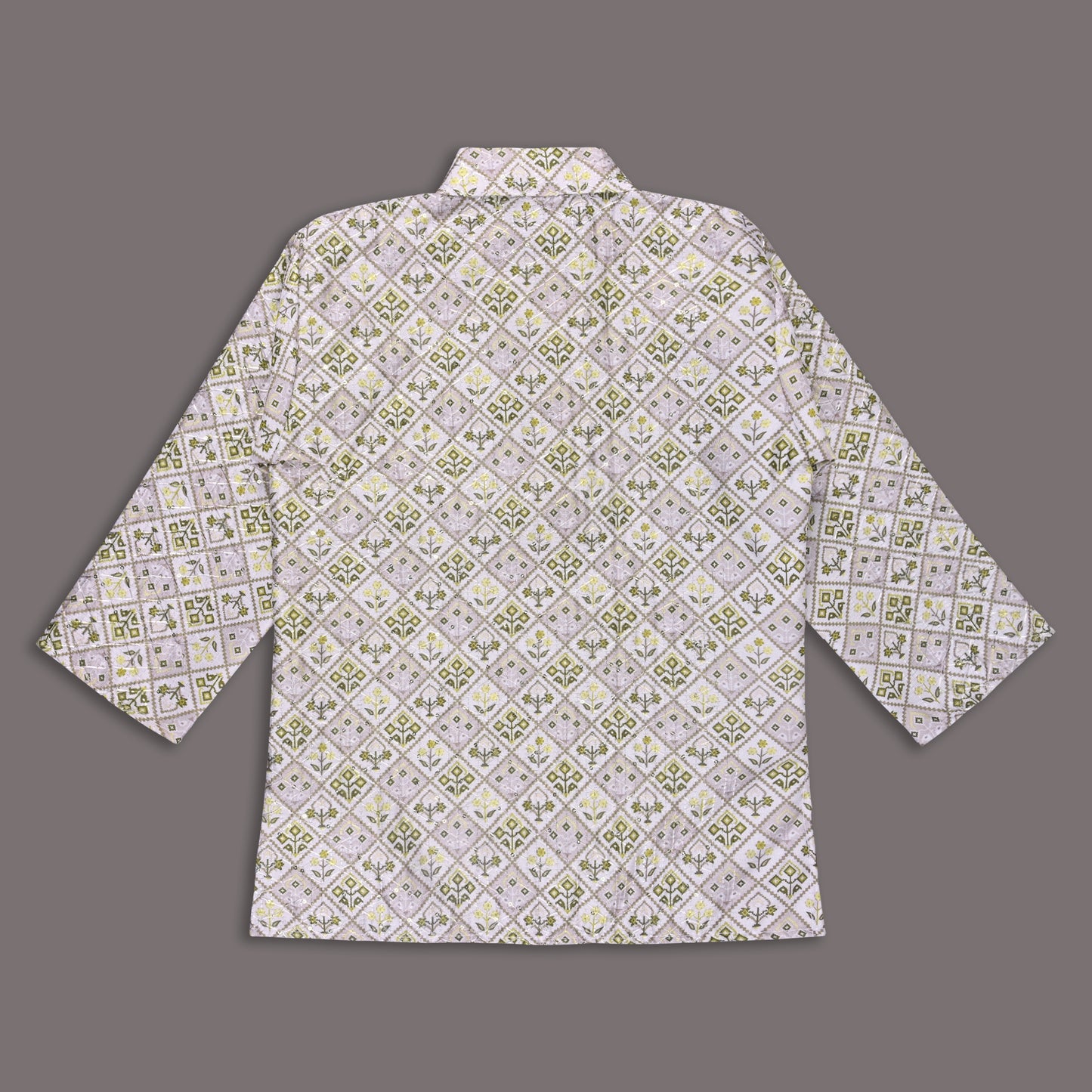 Boys Traditional Printed Art Silk Kurta and Dhoti Set