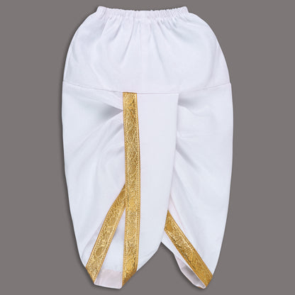 Boys Traditional Printed Art Silk Kurta and Dhoti Set