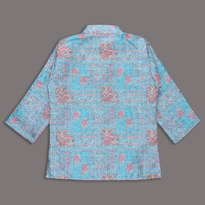 Boys Traditional Printed Art Silk Kurta and Dhoti Set