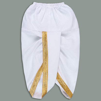 Boys Traditional Printed Art Silk Kurta and Dhoti Set