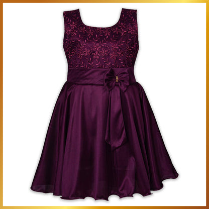 Girls Bow Embroidered Party Wear Dress fe2644ppl