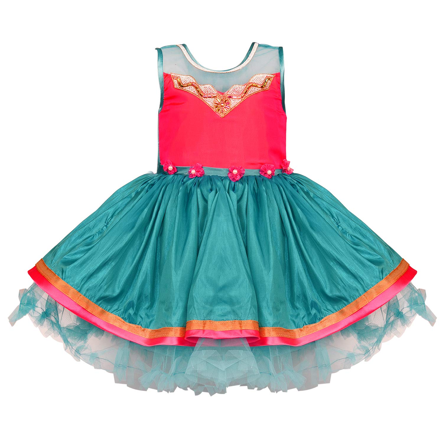 Baby Girls Party Wear Frock Birthday Dress For Girls fe2651grn -  Party Wear - frocks Party Wear - baby dress