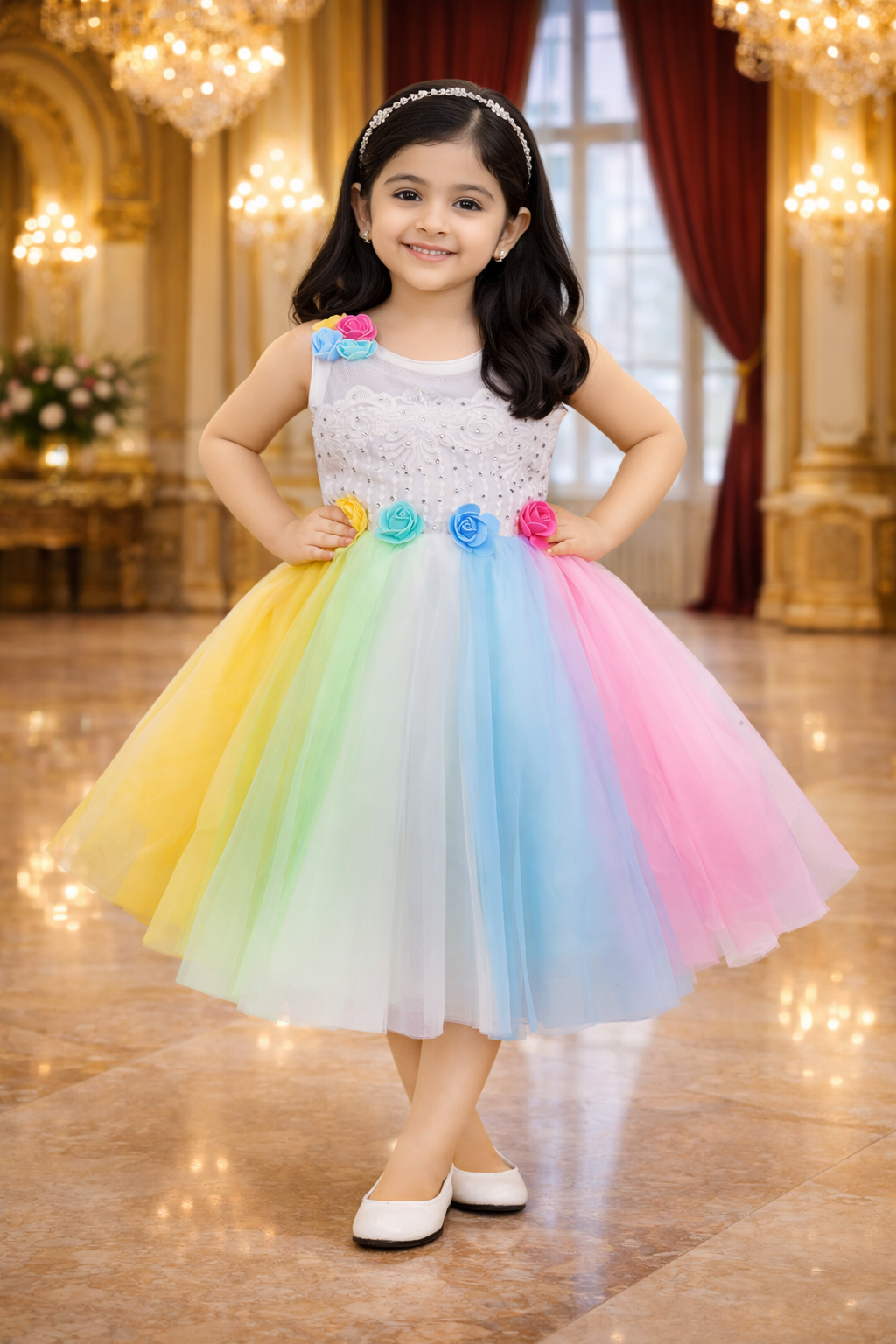 Girls Midi/Knee Length Party Dress fe2658mlt