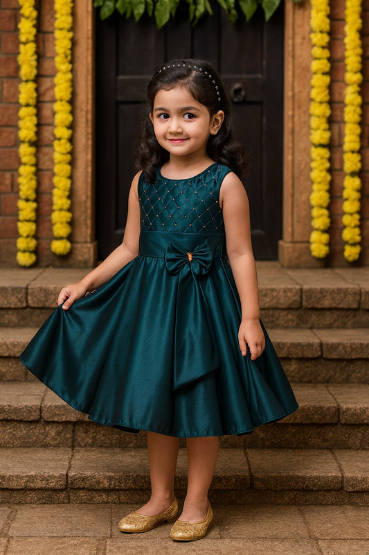 Girls A-line Party Wear Dress - Wish Karo