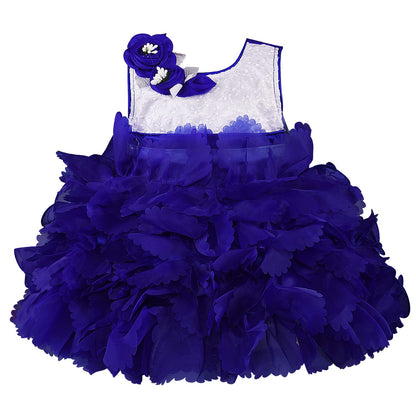 Baby Girls Frock Dress-fe2753blu -  Party Wear - frocks Party Wear - baby dress