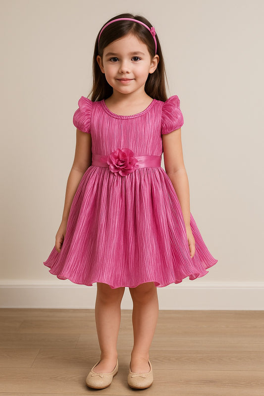 Baby Girls Partywear Frocks Dress For Girls (fe2789pnk)