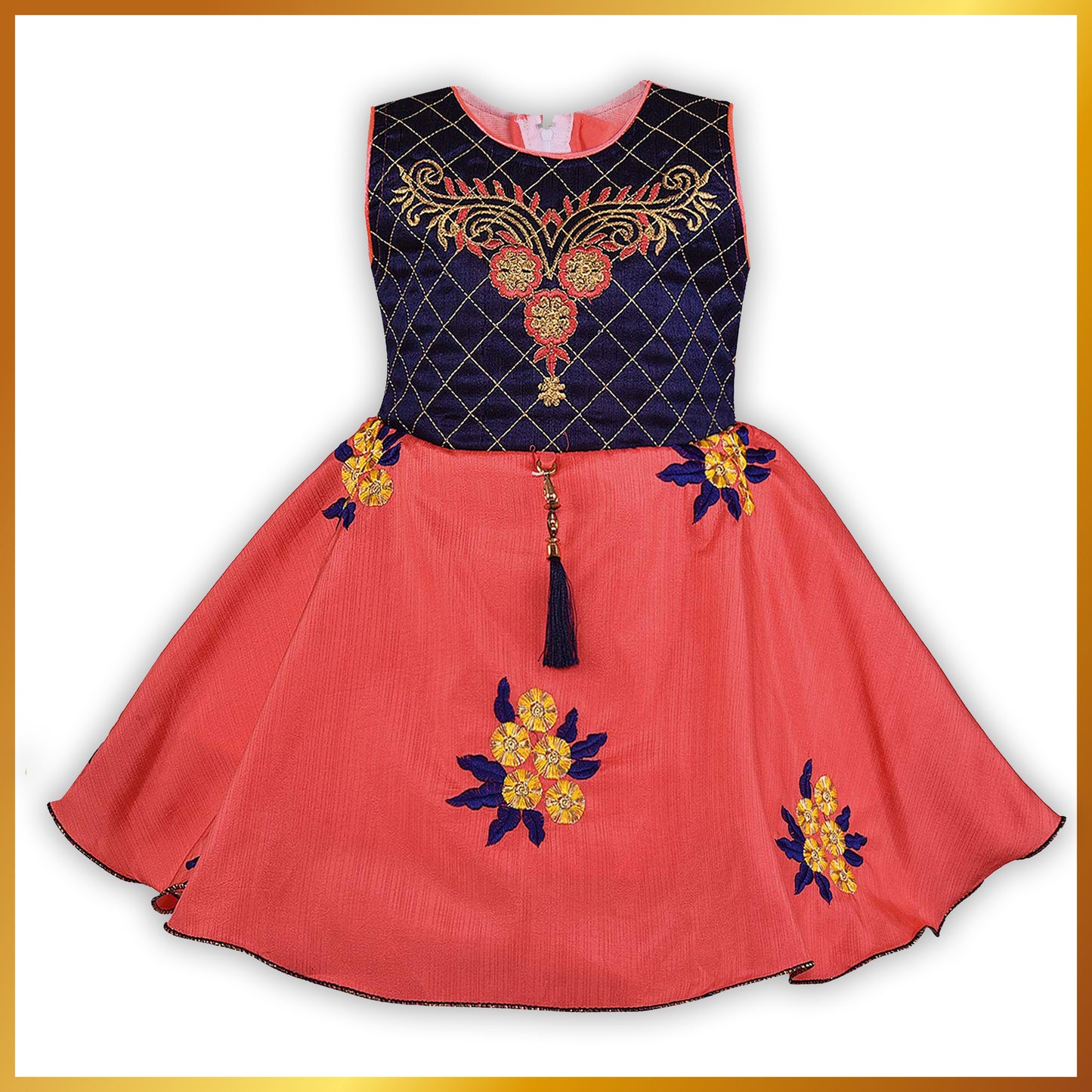 Girls A-line Embroidered Ethnic dress