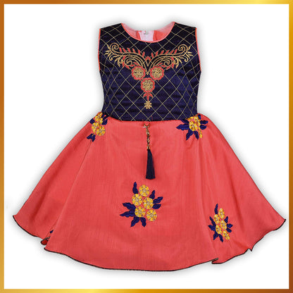 Girls A-line Embroidered Ethnic dress