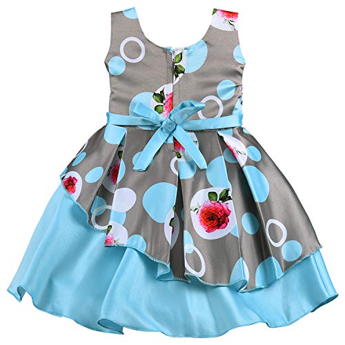 Baby Girls Frock Dress-fe2803blu -  Party Wear - frocks Party Wear - baby dress