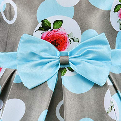 Baby Girls Frock Dress-fe2803blu -  Party Wear - frocks Party Wear - baby dress