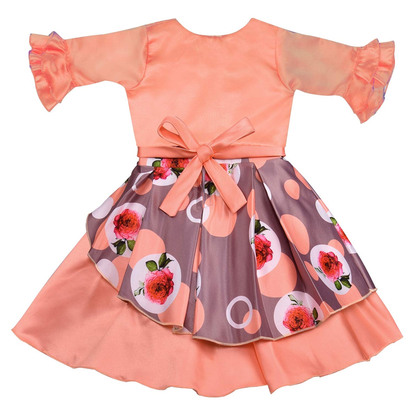 Baby Girls Partywear Frocks Dress For Girls with Jacket (fe2803org)
