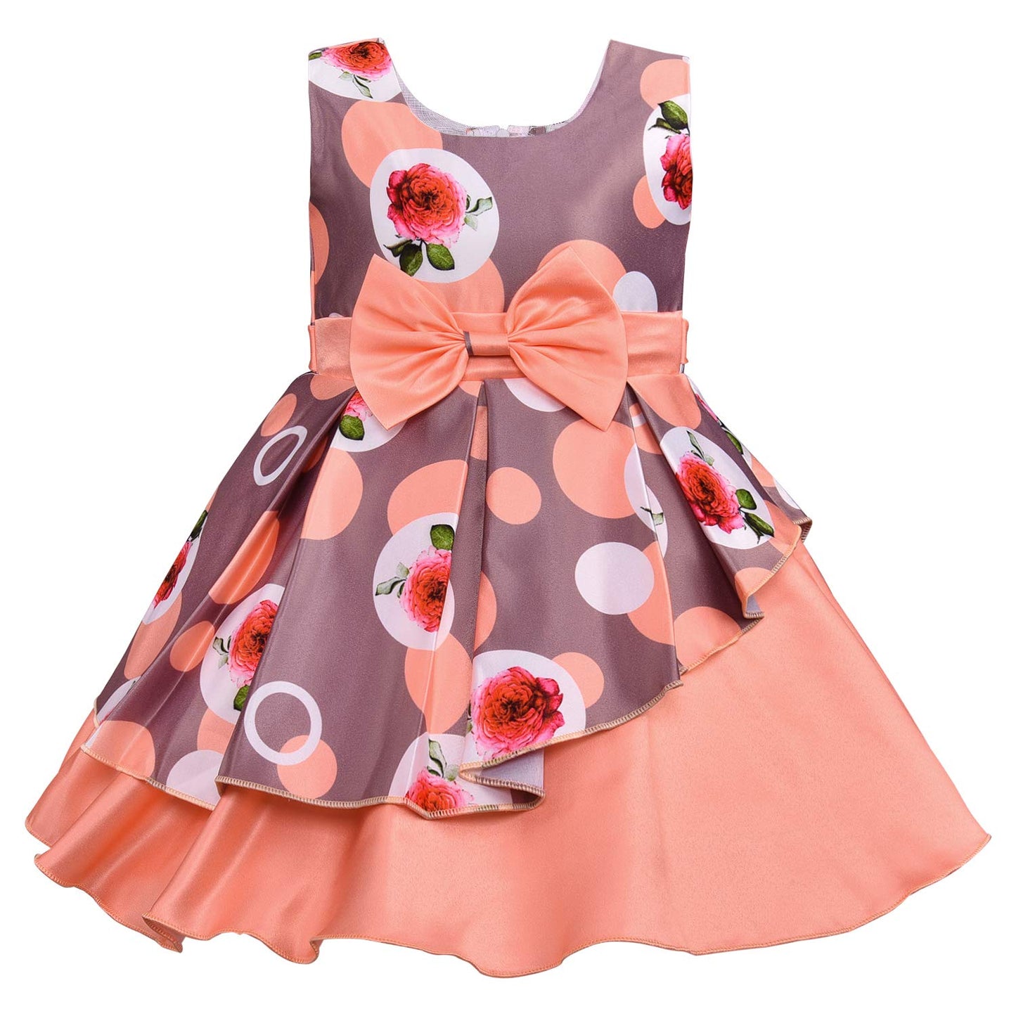 Baby Girls Partywear Frocks Dress For Girls with Jacket (fe2803org)