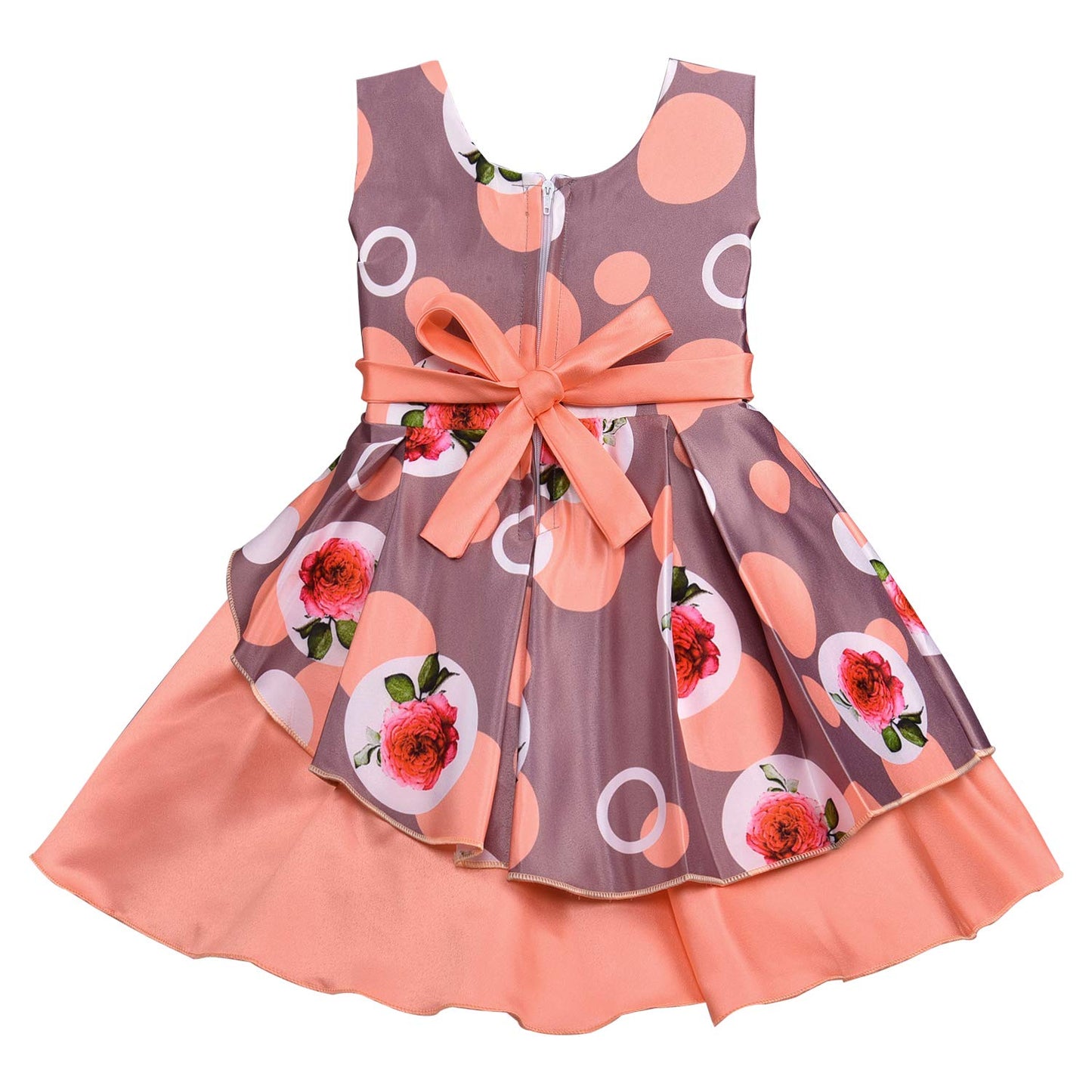Baby Girls Partywear Frocks Dress For Girls with Jacket (fe2803org)