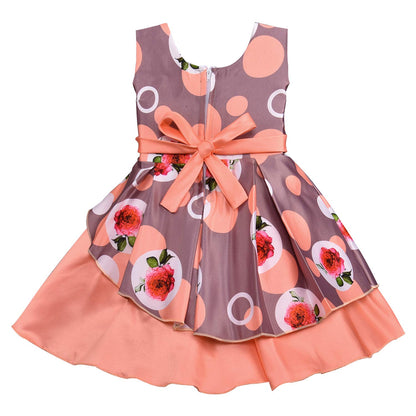 Baby Girls Partywear Frocks Dress For Girls with Jacket (fe2803org)