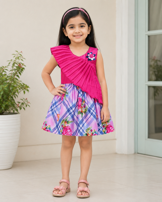 Girls Midi/Knee Length Party Dress fe2806pnk