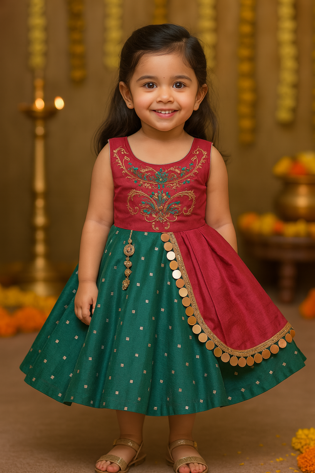Baby Girls Frock Dress-(fe2920mrn)