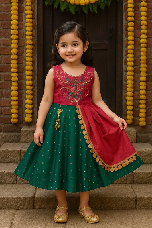 Wish Karo Baby Girls Frock Dress-(fe2920mrn) - Wish Karo