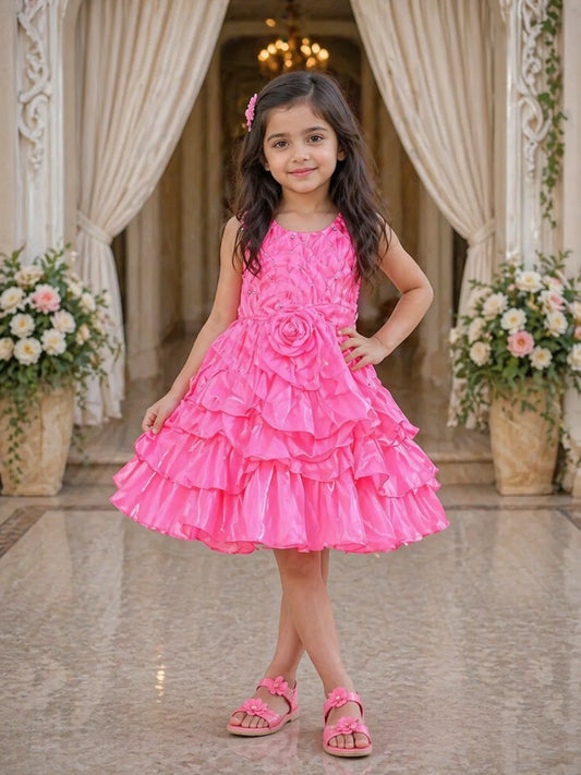 Wish Karo Kids Birthday Dress Frock (fe2921pnk) - Wish Karo