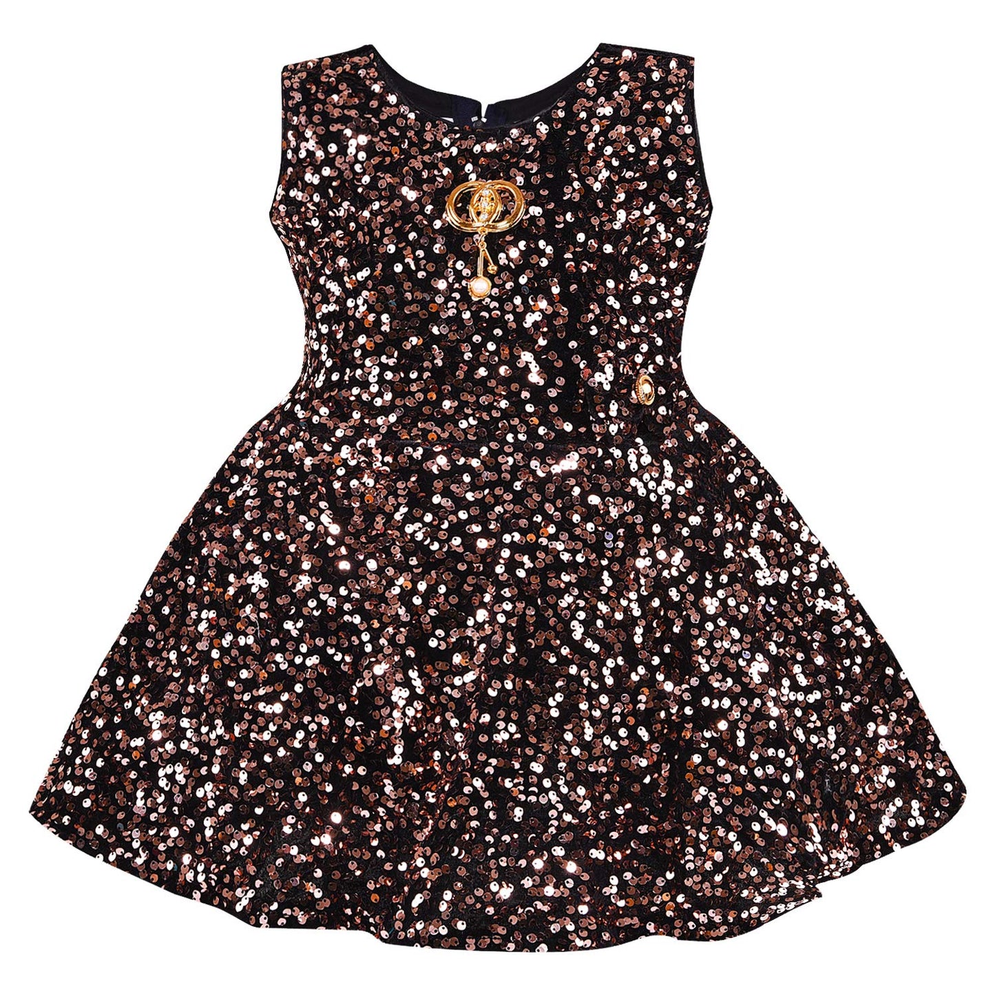 kids Partywear  Dress Frock (fe2928bwn)