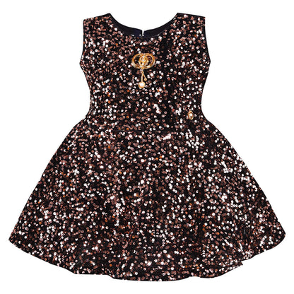 kids Partywear  Dress Frock (fe2928bwn)