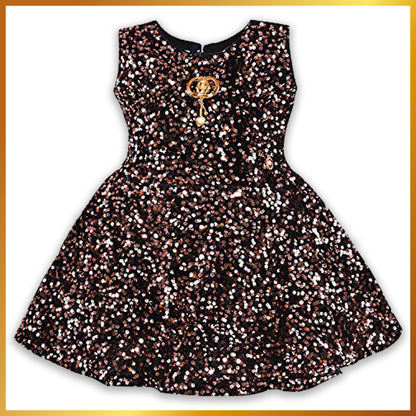 kids Partywear  Dress Frock (fe2928bwn)