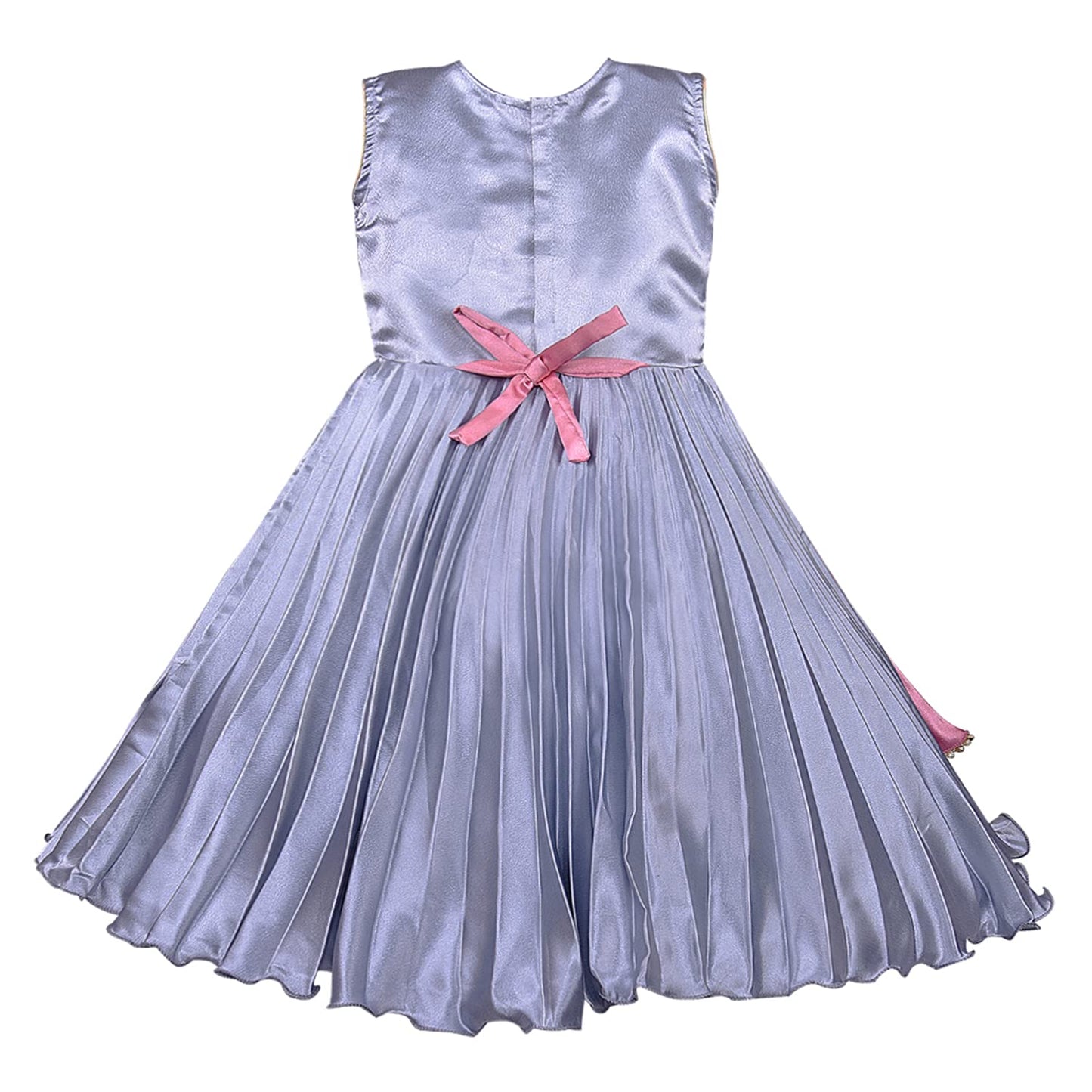Girls Layered Pleated Embroidered Ethnic Dress