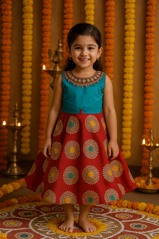 Girls Embroidered Fit and Flare Dress fe2943mgn