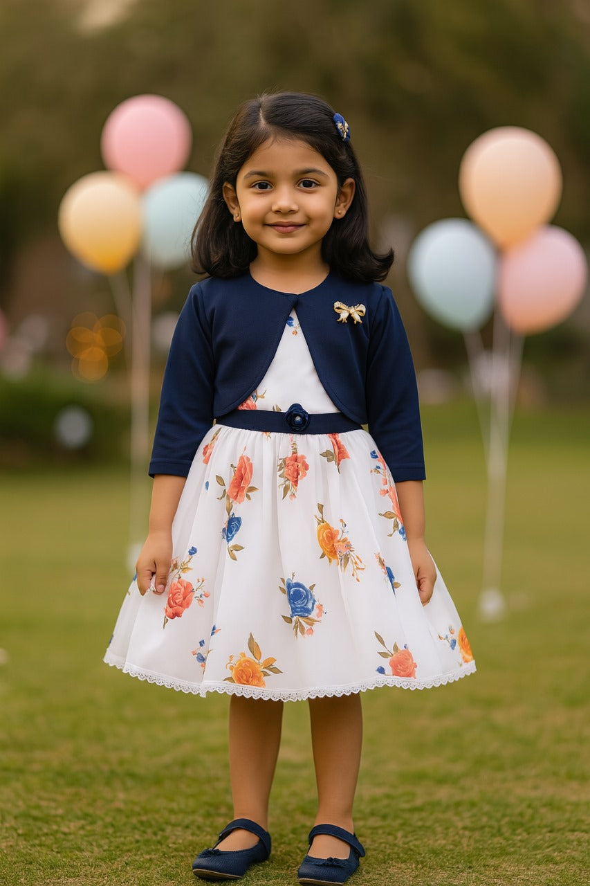 baby girls partywear frocks dress for girls fe3004whtJKTNBS
