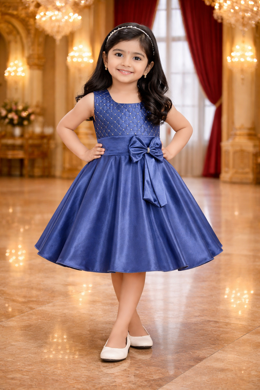 Girls Frock Dress With Tie Up