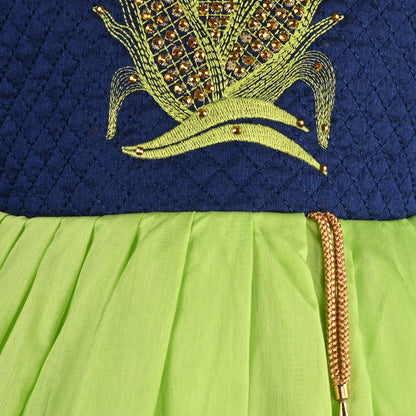 Girls Embroidered Flared Ethnic Dress