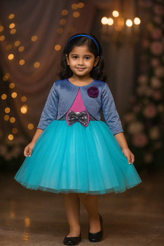 baby girls partywear frocks dress for girls fe3132bluJKTBLUL
