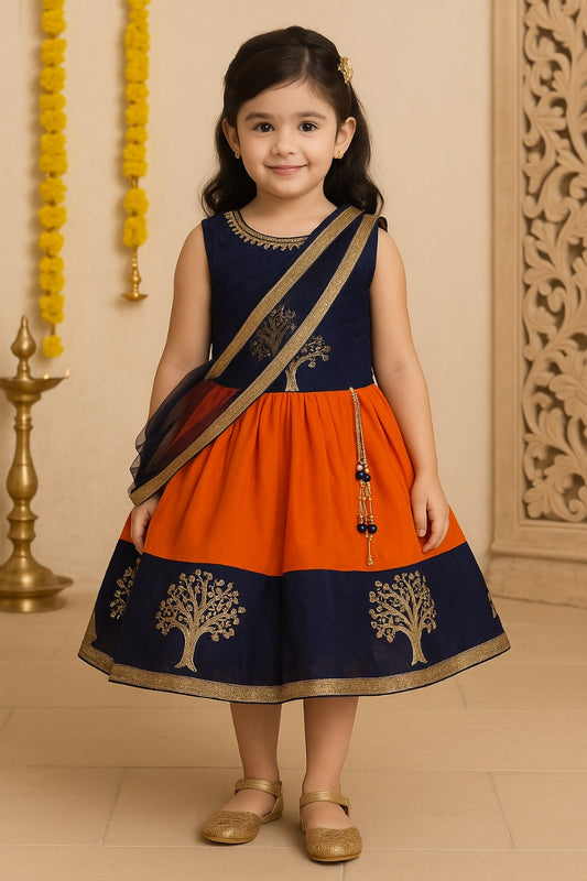 Girls Embroidered Ethnic Half saree dress Fe3133