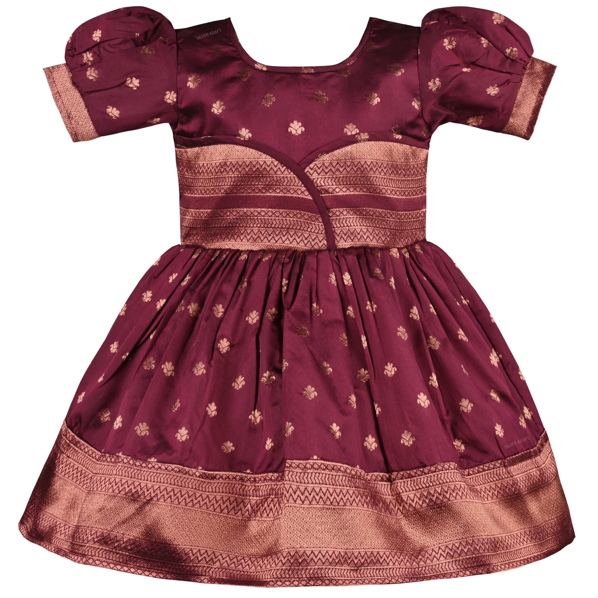 Buy Premium Baby Girls Ethnic Silk Pattu Pavadai Dress