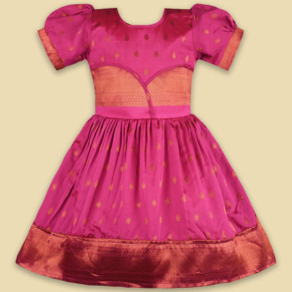 Buy Premium Baby Girls Ethnic Silk Pattu Pavadai Dress