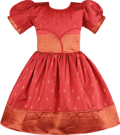 Girls Silk Pattu Pavadai Flare Ethnic Dress fe3259rd