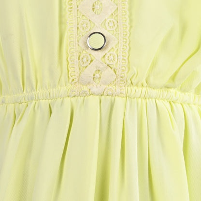 Girls Full Sleeve Rayon Casual Dress with Lace Detailing fe3456