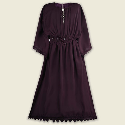 Girls Kaftan Style Casual Dress with Lace Embellishment  fe3484