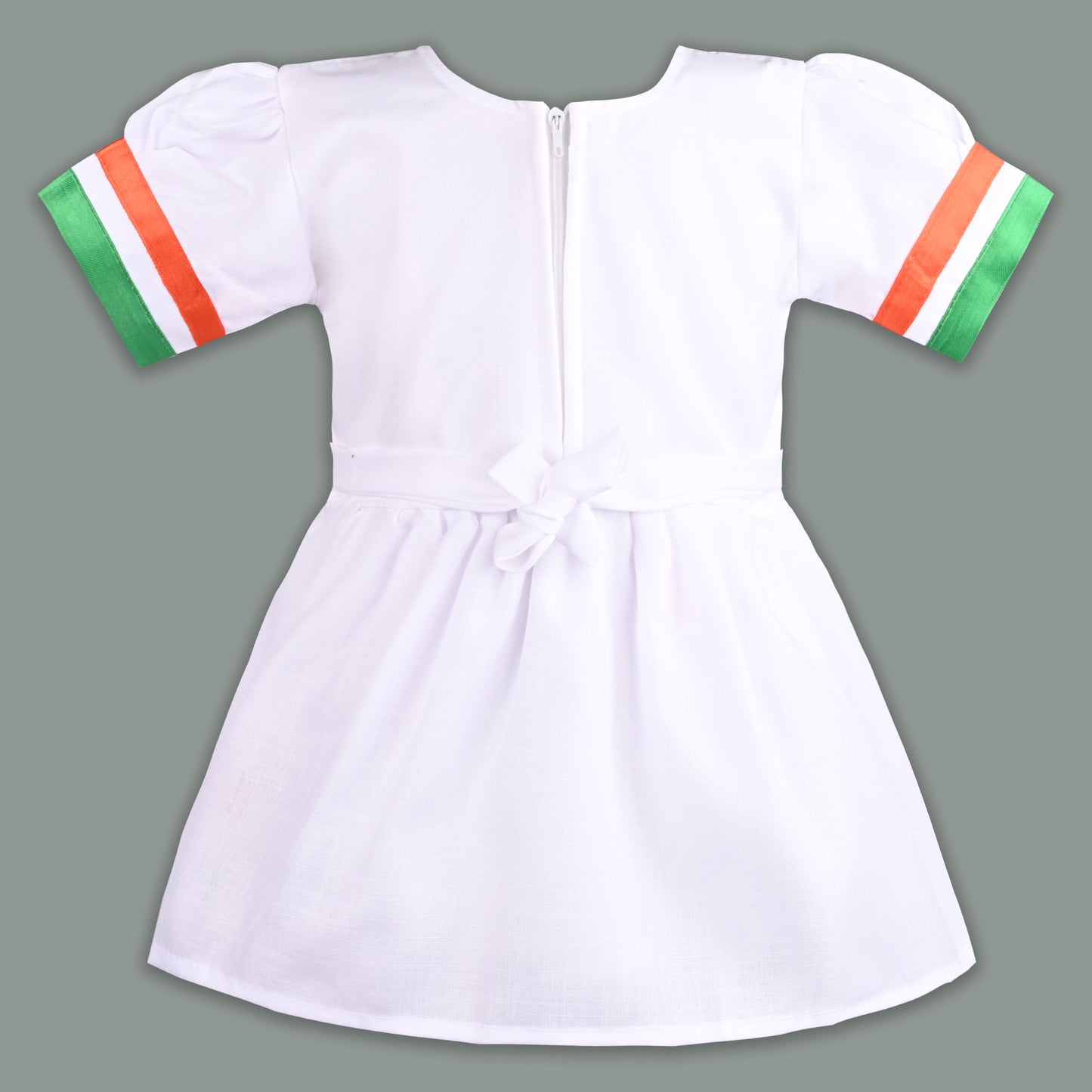 Girls Cotton Tricolor Dress