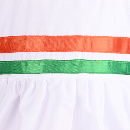 Girls Cotton Tricolor Dress