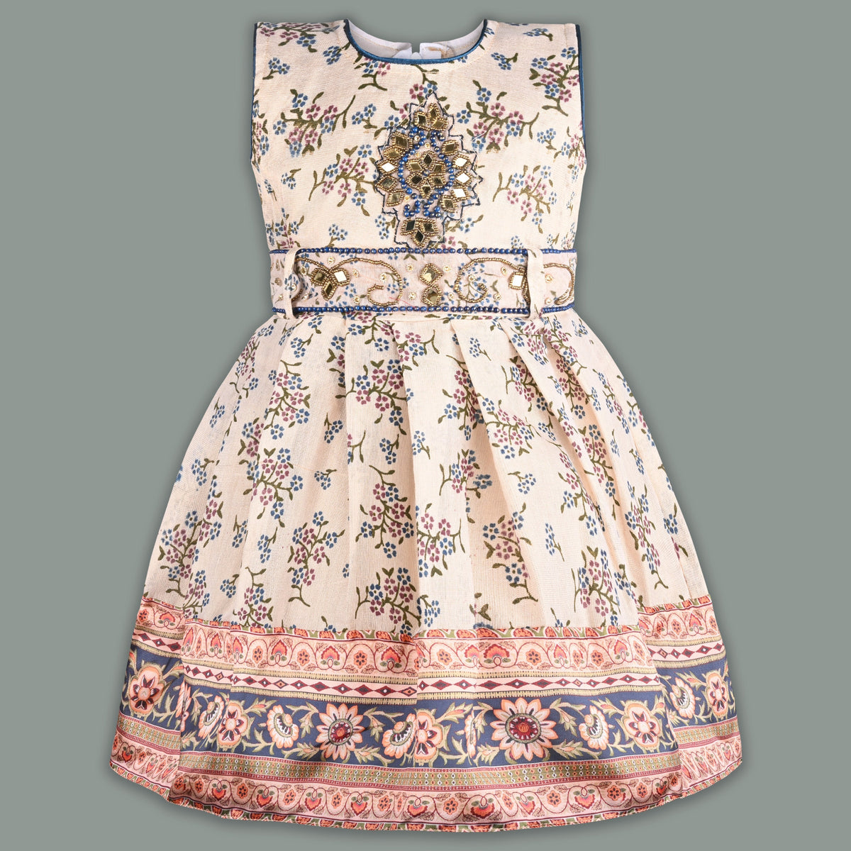 Girls Bead Embellished Floral Ethnic Dress fe3545 - Wish Karo - photo 2